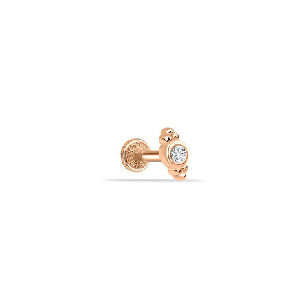 Tek Taşlı Kruvasan Tragus Piercing