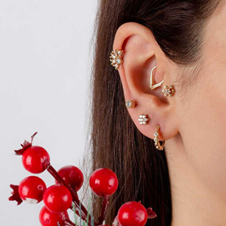Tek Taşlı Kar Tanesi Tragus Piercing