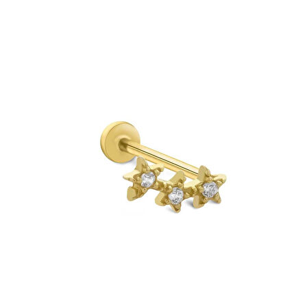 Triple Star Tragus Piercing