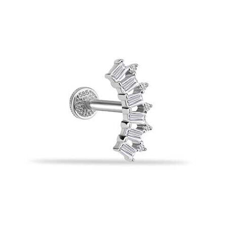6 Baget Taşlı Minimal Tragus Piercing
