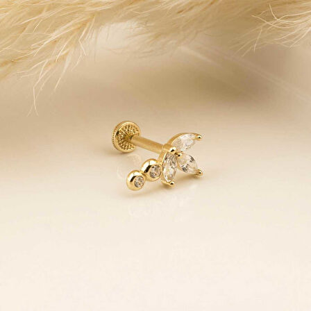 Markis Taşlı Lotus Minimal Tragus Piercing