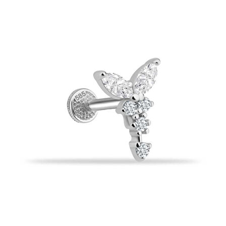 Parıltı Kelebek Minimal Tragus Piercing