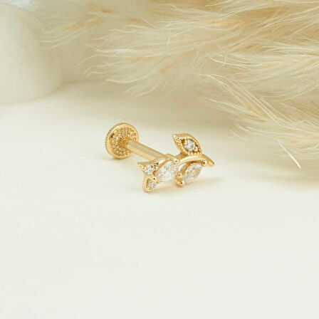 Taşlı Çiçek Tragus Piercing