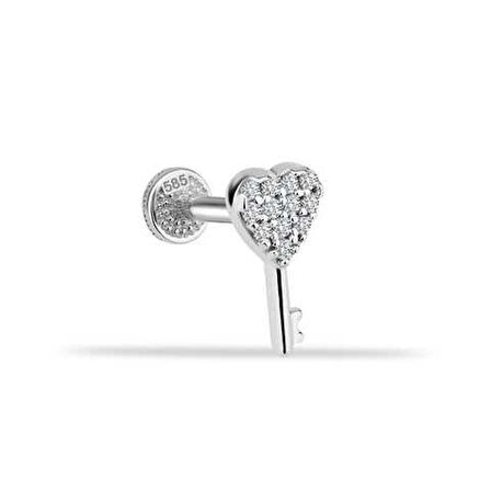 Taşlı Kalbin Anahtarı Minimal Tragus Piercing