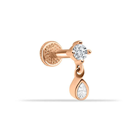 Damla Taş Sallantılı Minimal Tragus Piercing