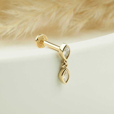 Stardrop Damla Taş Sallantılı Minimal Tragus Piercing