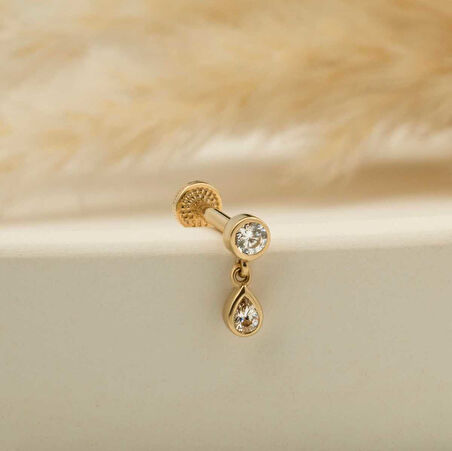Damla Taşlı Sallantılı Minimal Tragus Piercing