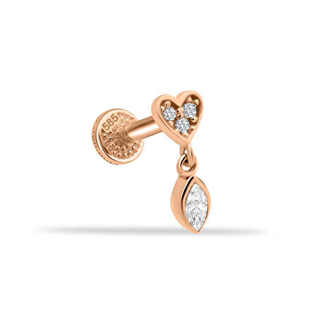 Kalpli Mekik Taş Sallantılı Minimal Tragus Piercing