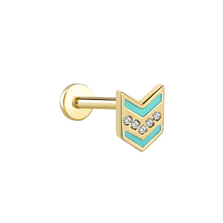 Ok Mint Mineli Beş Taş Tragus Piercing