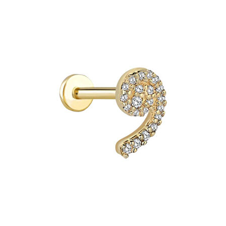 Virgül Sıra Taşlı Tragus Piercing