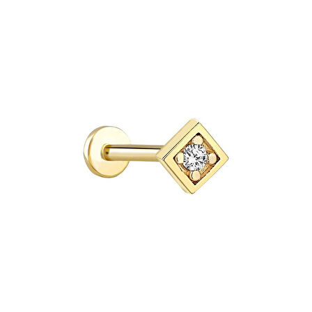 Kare Tek Taş Tragus Piercing