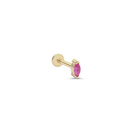 Zarif Kırmızı Taşlı Tragus Piercing