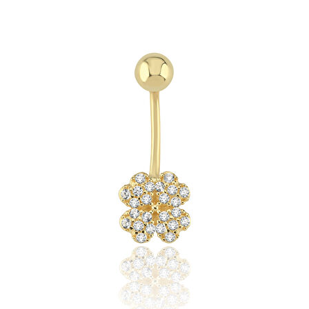 Taşlı Çiçek Göbek Piercing
