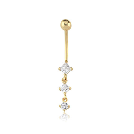 Sıra Taşlı Sallantılı Göbek Piercing