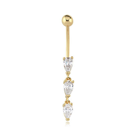 Triple Markiz Göbek Piercing