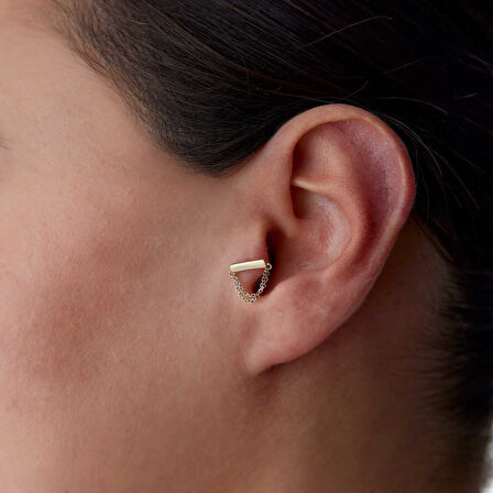 Düz Çubuklu Birleşik Zincir Tragus Piercing