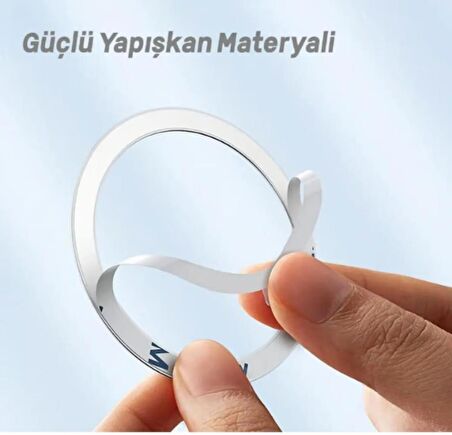 LivX Power Mıknatıslı Metal Magsafe Halka Yüzük Ring Iphone 8ve Üstü Model Uyumlu Siyah 4'lü Paket