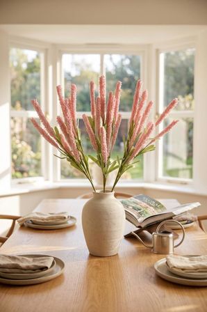 Yapay Çiçek Lateks Köpük Pembe Açık Lavanta Dalı 35cm Dekoratif Çiçek