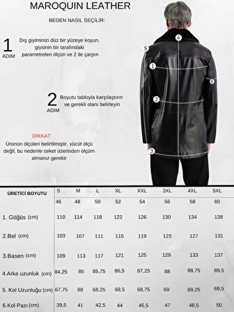 Barella Erkek Yaka Kürklü Deri Kaban