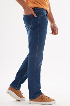 Erkek Lacivert Regular Fit Jean Pantolon Lacivert