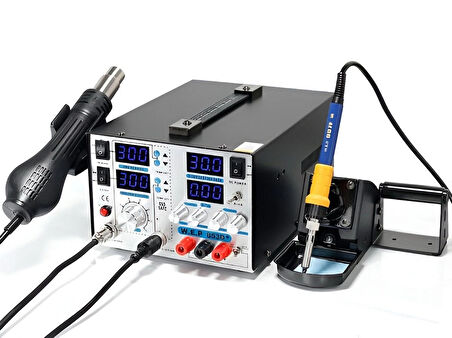 Yihua 853D+ 5A DC Güç Kaynağı ile 30V 5A Sıcak Hava Lehimleme Yeniden İşleme İstasyonu