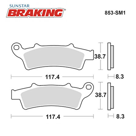 YARI METALİK ÖN FREN BALATASI / PIAGGIO / BEVERLY / 300cc / ÖN  / 2011-2012-2013-2014-2015