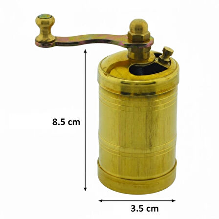 Pirinç El Yapımı Kahve Karabiber Değirmeni Öğütücü (3,5cmx8,5cm)