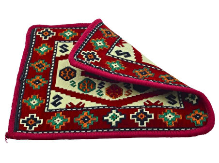 Dekoratif Otantik Çift Taraflı Fermuarlı Kilim Şark Köşesi Minder Kılıfı (40cmx41cm)  Mod4
