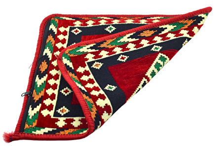 Dekoratif Otantik Çift Taraflı Fermuarlı Kilim Şark Köşesi Minder Kılıfı (40cmx41cm) Mod6