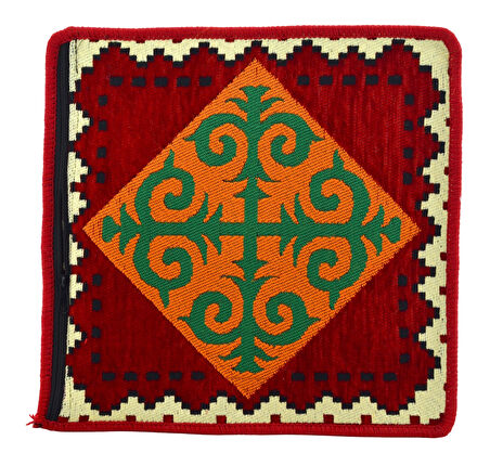 Dekoratif Otantik Çift Taraflı Fermuarlı Kilim Şark Köşesi Minder Kılıfı (40cmx41cm) Mod10
