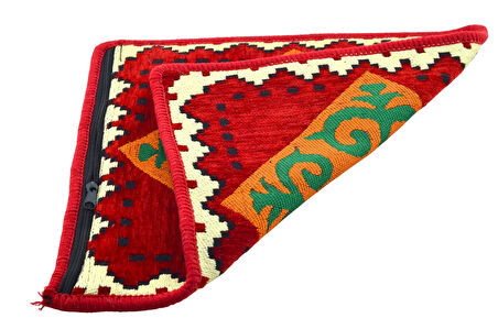 Dekoratif Otantik Çift Taraflı Fermuarlı Kilim Şark Köşesi Minder Kılıfı (40cmx41cm) Mod10