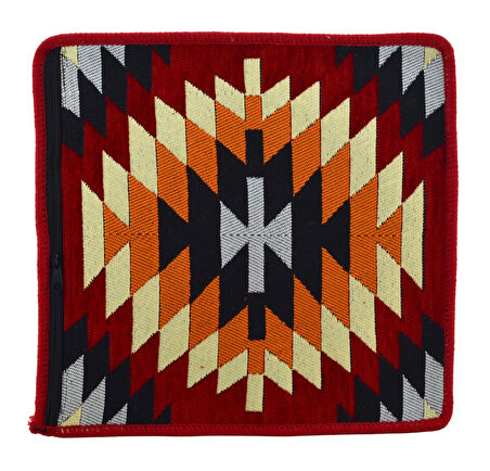 Dekoratif Otantik Çift Taraflı Fermuarlı Kilim Şark Köşesi Minder Kılıfı (40cmx41cm) Mod13