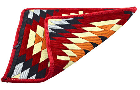 Dekoratif Otantik Çift Taraflı Fermuarlı Kilim Şark Köşesi Minder Kılıfı (40cmx41cm) Mod13