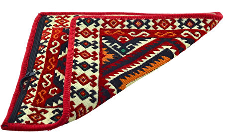 Dekoratif Otantik Çift Taraflı Fermuarlı Kilim Şark Köşesi Minder Kılıfı (40cmx41cm) Mod14