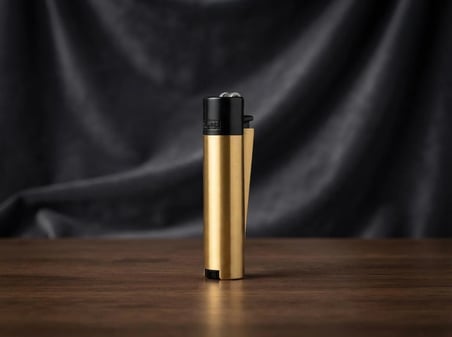 Clipper Gold Black Gaz Doldurulabilir Metal Çakmak ve Özel Logolu Metal Kutulu Set