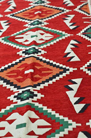 Etnik Motifli Otantik Dekoratif Kilim Desenli Halı (160cmx250cm) M4