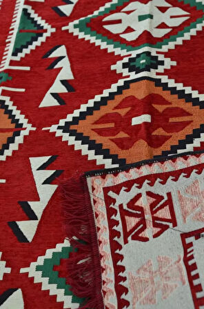 Etnik Motifli Otantik Dekoratif Kilim Desenli Halı (160cmx250cm) M4