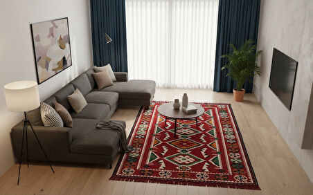 Etnik Motifli Otantik Dekoratif Kilim Desenli Halı (160cmx250cm) M4