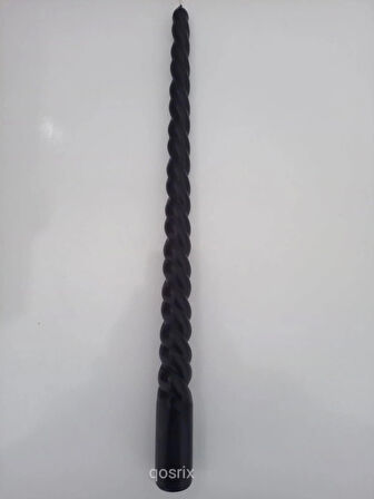 Siyah Burgulu Şamdan Mumu 1. Kalite Soya doğal kokulu Uzun Çubuk Konik Burgu Spiral Mum Dekoratif 1 adet