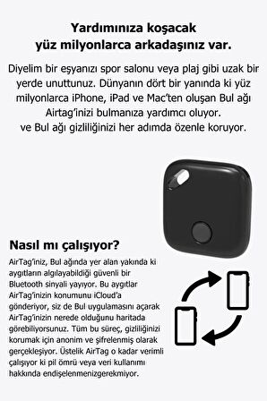 iTag Akıllı Takip Cihazı - İphone mu Bul Uygulamasıyla Çalışır (Apple ile uyumlu)