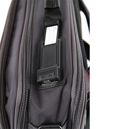 Ççs 51269 Şifreli Usb Laptop ve Evrak Sırt ve Omuz Çantası Gri