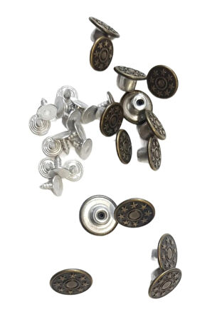 Küçük Boy 10 Adet Kot Pantolon Düğmesi, Jean Düğmesi Antik Sarı (bronz) 13mm