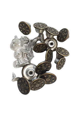 Küçük Boy 10 Adet Kot Pantolon Düğmesi, Jean Düğmesi Antik Sarı (bronz) 13mm