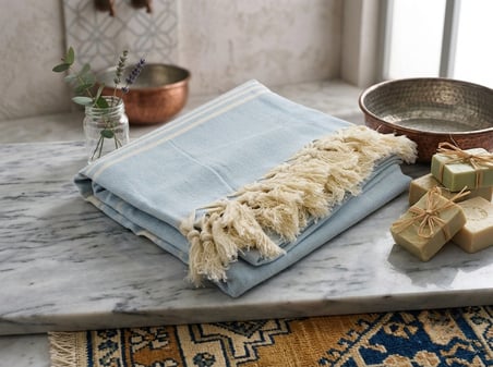 Ludia %100 Pamuklu Peştamal Havlu - Çok Amaçlı Plaj, Banyo Ve Spa Havlusu 93X190 Cm