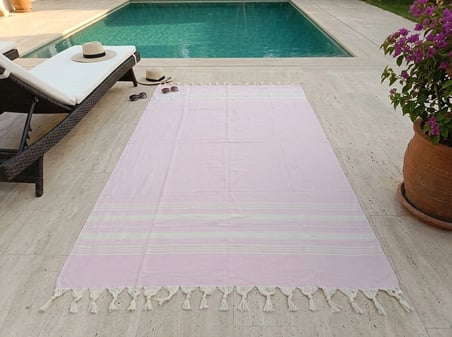 Ludia %100 Pamuklu Peştamal Havlu - Çok Amaçlı Plaj, Banyo Ve Spa Havlusu 93X190 Cm