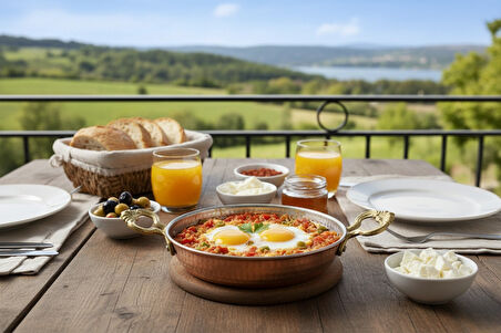 El Yapımı Prinç Kulplu Kalın Bakır Sahan Tava 16 cm
