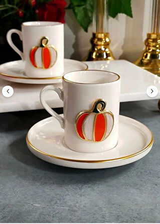 Fine Living ELEGANT PUMPKİN 4 PARÇA 2 KİŞİLİK KAHVE FİNCANI