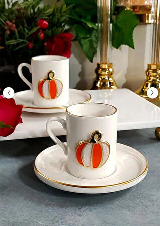 Fine Living ELEGANT PUMPKİN 4 PARÇA 2 KİŞİLİK KAHVE FİNCANI