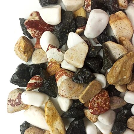 Renkli Çakıl Taşı 8 Kg 1-2 cm Saksı Dibi Teraryum Saksı Süs
