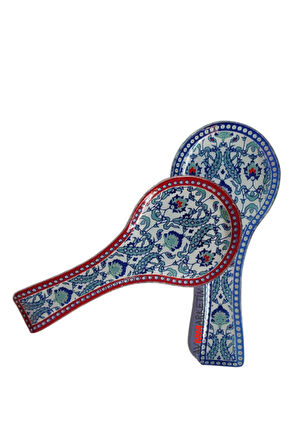 Cam Kaşıklık 2 Adet Birden Cam Kaşık Altlığı 2 Farklı Renk Kepçe Altlığı 
